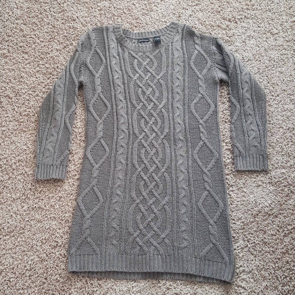 Gray/ Brown Sweater Dress